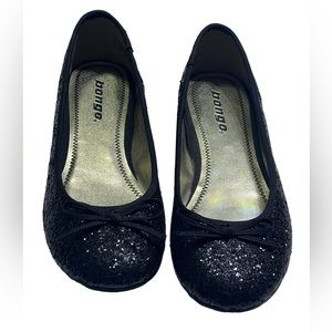 Bongo black glittery bow flat shoes like new condition SB4